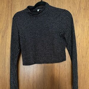 Sparkly long sleeve crop top